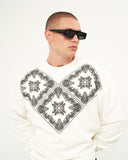 Men's Oversize Basic Sweatshirt Ethnic Designer White (6)