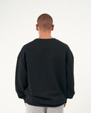Men's Oversized Basic Collar Black Sweatshirt (3)