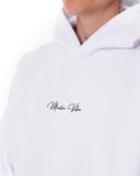 Men's Oversized Signature Detail White Cordless Hoodie (3)
