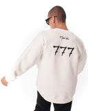 '777' Oversized Designer White Sweatshirt with 3D Rubber Printed (9)