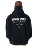 ‘’Slogan’’ Puff Printed Men’s Extra Oversized Black Hoodie (9)
