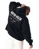 ‘’Slogan’’ Puff Printed Men’s Extra Oversized Black Hoodie