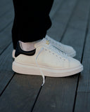 Men’s Crowned High Sole Sneakers Shoes White-Black (6)
