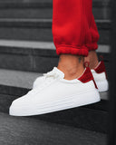 Bobe Suede Belted New Sneakers White Red