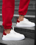 Bobe Suede Belted New Sneakers White Red (4)