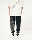 Oversized Black Jogger with Print (3)