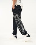 Oversized Black Jogger with Print (7)