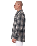 Men's Oversize Shirt Plaid Pattern White Striped Black (6)