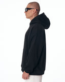 Men's Oversized Signature Detail Black Cordless Hoodie (3)