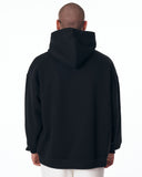 Men's Oversized Signature Detail Black Cordless Hoodie (5)