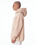 Men's Oversized Signature Detail Beige Cordless Hoodie (4)