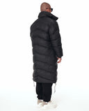 Oversized Long Black Puffer Coat with High Collar (3)