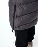 Oversized Long Gray Puffer Coat with High Collar (7)