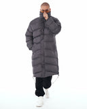 Oversized Long Gray Puffer Coat with High Collar (8)