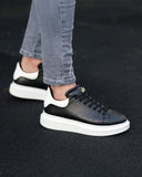 Men’s Crowned Chunky Sneakers Shoes in Black and White (13)