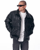 Street Style Oversized Puffy Leather Jacket (5)