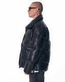 Street Style Oversized Puffy Leather Jacket (3)