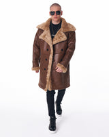 Valans Martin Valen Chaqueta de Cuero con Ribete de Pelo