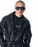 Men's Long Trench Coat With Belt (2)