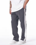 Street Style Gray Sweatpants With White Stripes (9)
