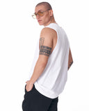 Street Style Plain White Sleeveless T-Shirt (3)