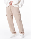 Men's Fleece Beige Cargo Sweatpants (7)