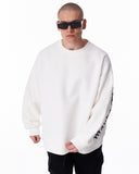 Men White Oversized Sweatshirt Another World's Hell (2)