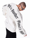 Men White Oversized Sweatshirt Another World's Hell (6)