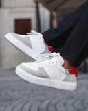 Moix Comfort Sports Sneakers in White-Red