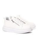 Chunky Sneakers Designer Zipper Shoes White (3)