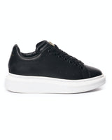 Kadın Altın Taç Detaylı Siyah Chunky Sneaker