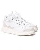 Men's High Top White Leather Chunky Sneakers (3)