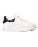 Men’s Crowned High Sole Sneakers Shoes White-Black (12)