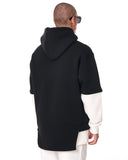 Men's Oversized Half Sleeve Detailed Hoodie Black&White (5)