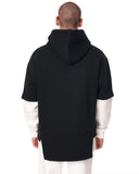 Men's Oversized Half Sleeve Detailed Hoodie Black&White (8)