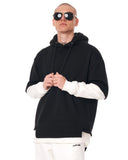 Men's Oversized Half Sleeve Detailed Hoodie Black&White (12)
