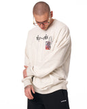 Men's Oversize Basic Sweatshirt With Designer Graphic Print Grey (7)