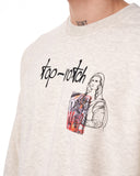 Men's Oversize Basic Sweatshirt With Designer Graphic Print Grey (9)
