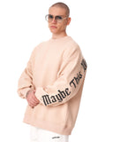 Men's Oversized Sweatshirt Another World's Hell Beige (4)