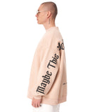 Men's Oversized Sweatshirt Another World's Hell Beige (5)