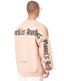 Men's Oversized Sweatshirt Another World's Hell Beige (6)
