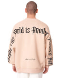 Men's Oversized Sweatshirt Another World's Hell Beige (2)