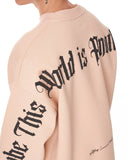 Men's Oversized Sweatshirt Another World's Hell Beige (7)