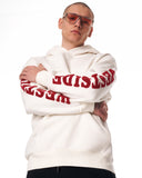 Men's Oversized Embroidery Pattern White Hoodie (5)