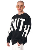 Men's Oversized Embroidery Detail Black Sweatshirt (2)