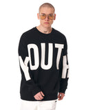 Men's Oversized Embroidery Detail Black Sweatshirt (5)