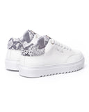 Men's Low Top Sneakers Crowned Snake Shoes White (3)