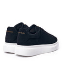 Men’s Chunky Suede Sneakers in Black and White with Crown (3)