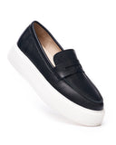 Men's Chunky Leather Loafers in Black and White (4)