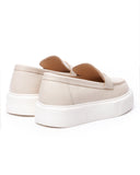 Men's Chunky Leather Loafers in Beige and White (3)